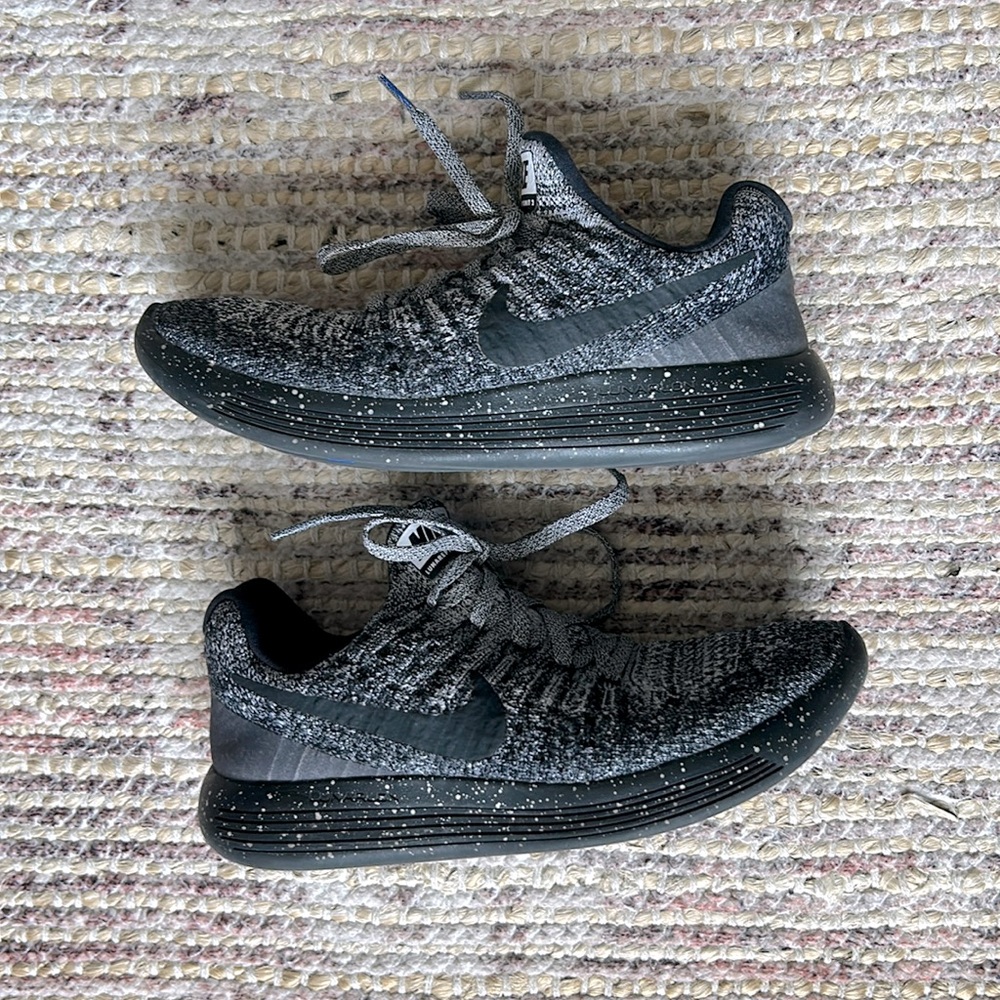 Nike LunarEpic Flyknit 2 Running Shoe 6.5 (black/white/grey)